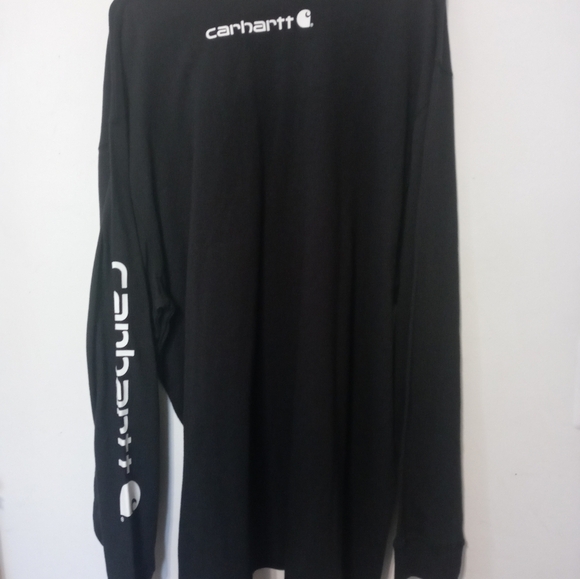 Carhartt Men's K231 Original fit 2XL long sleeve Black T Shirt with Logo - Picture 3 of 3